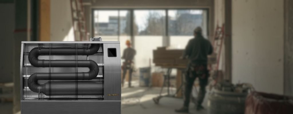 Infrarot-Dieselheizung im Einsatz auf der Baustelle