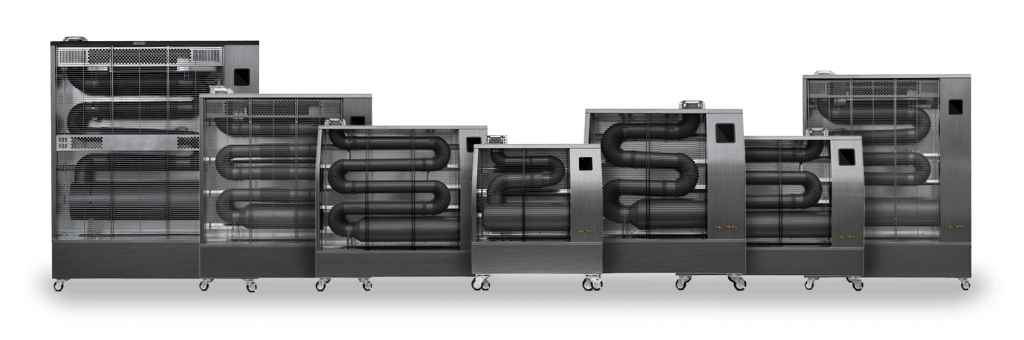 Die sieben Modelle der Veltron Infrarot-Dieselheizungen